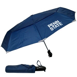 navy vented umbrella with white Penn State
